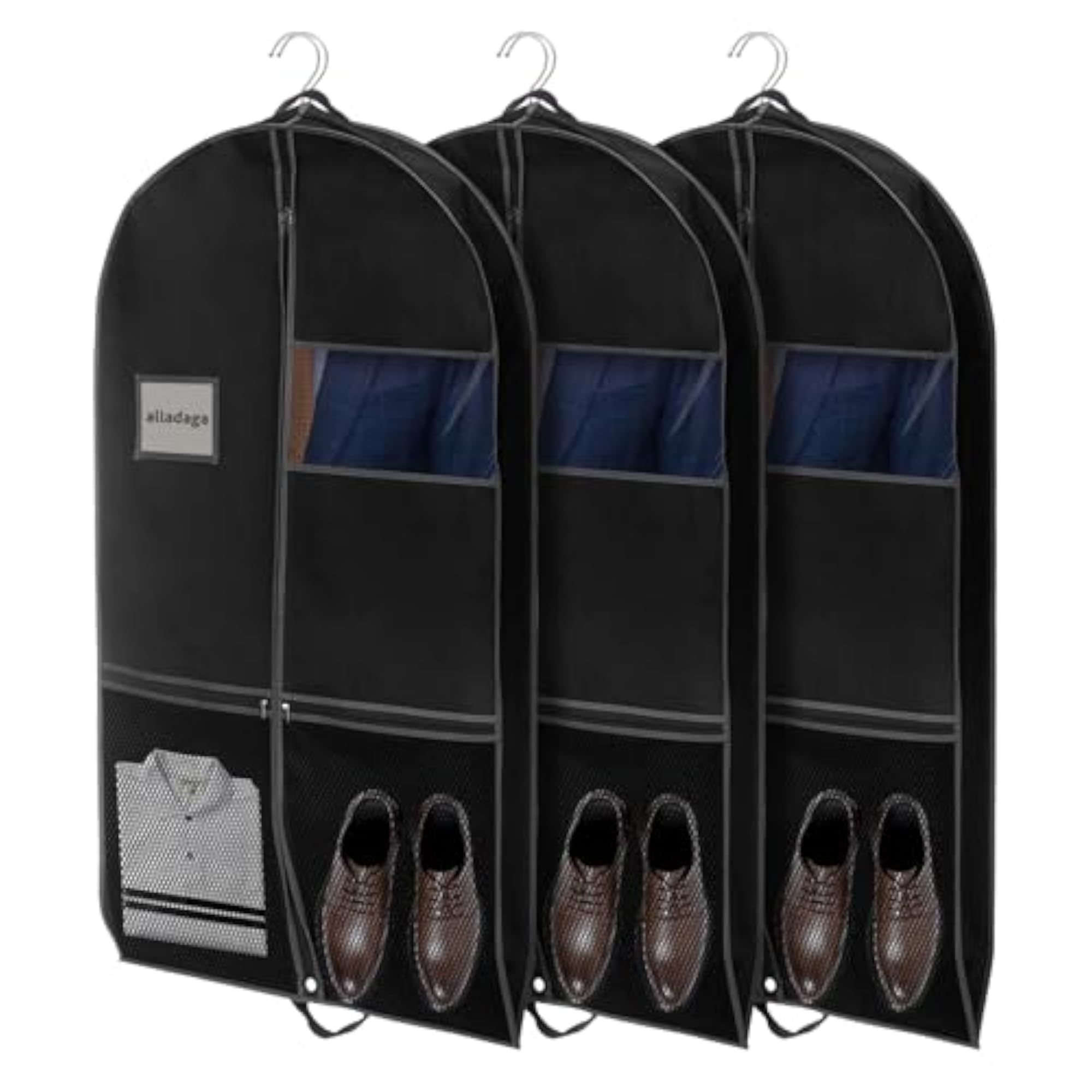 3 Pack 43" Garment Bags for Travel and Storage